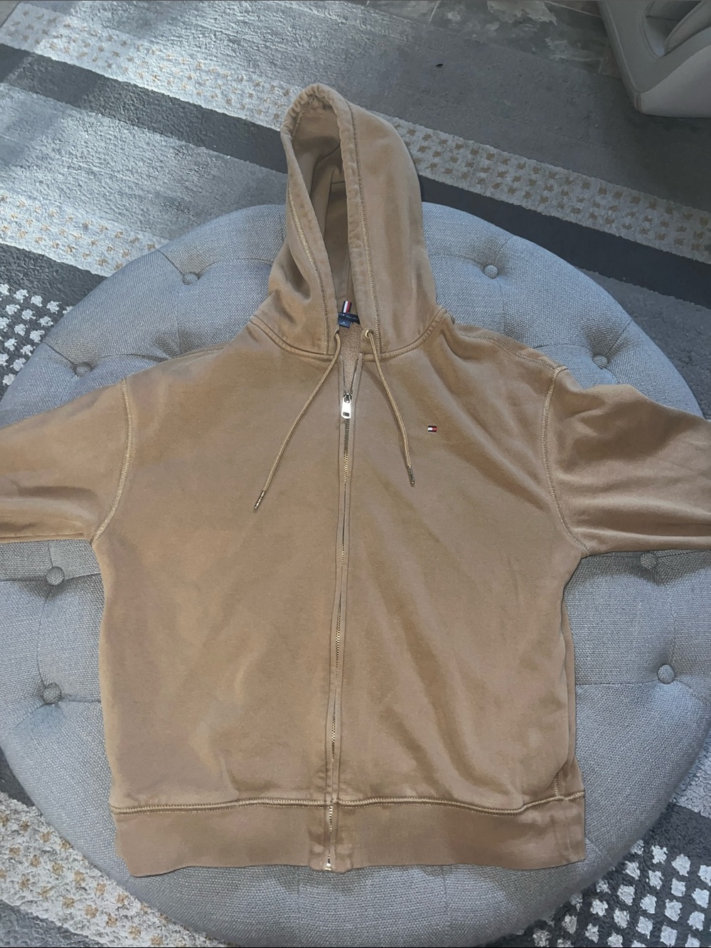 Tommy Hilfiger Caramel/Tan Full-Zip Hooded Sweatshirt